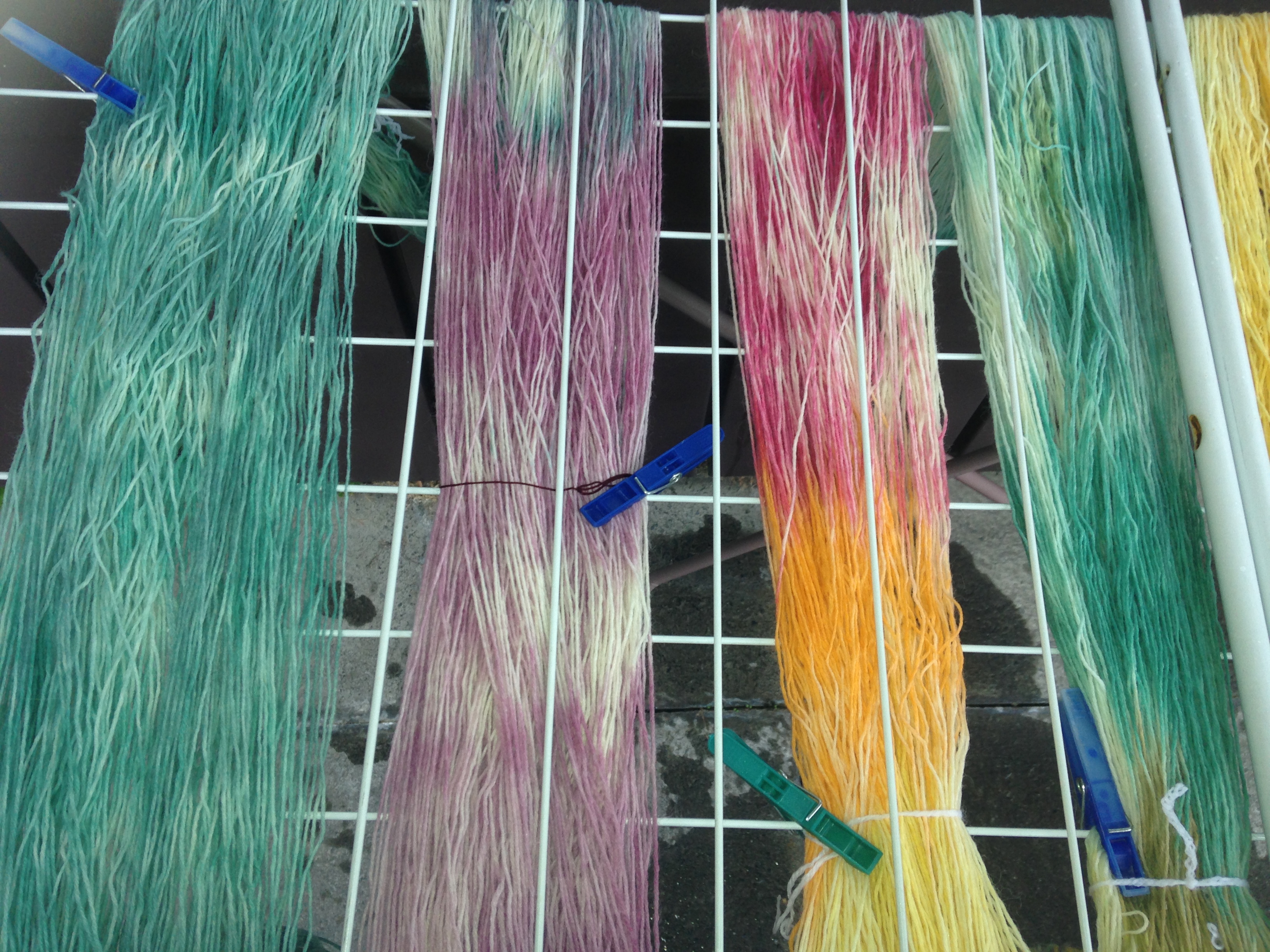 Meine erste selbst gefärbte Wolle mit Eierfarben